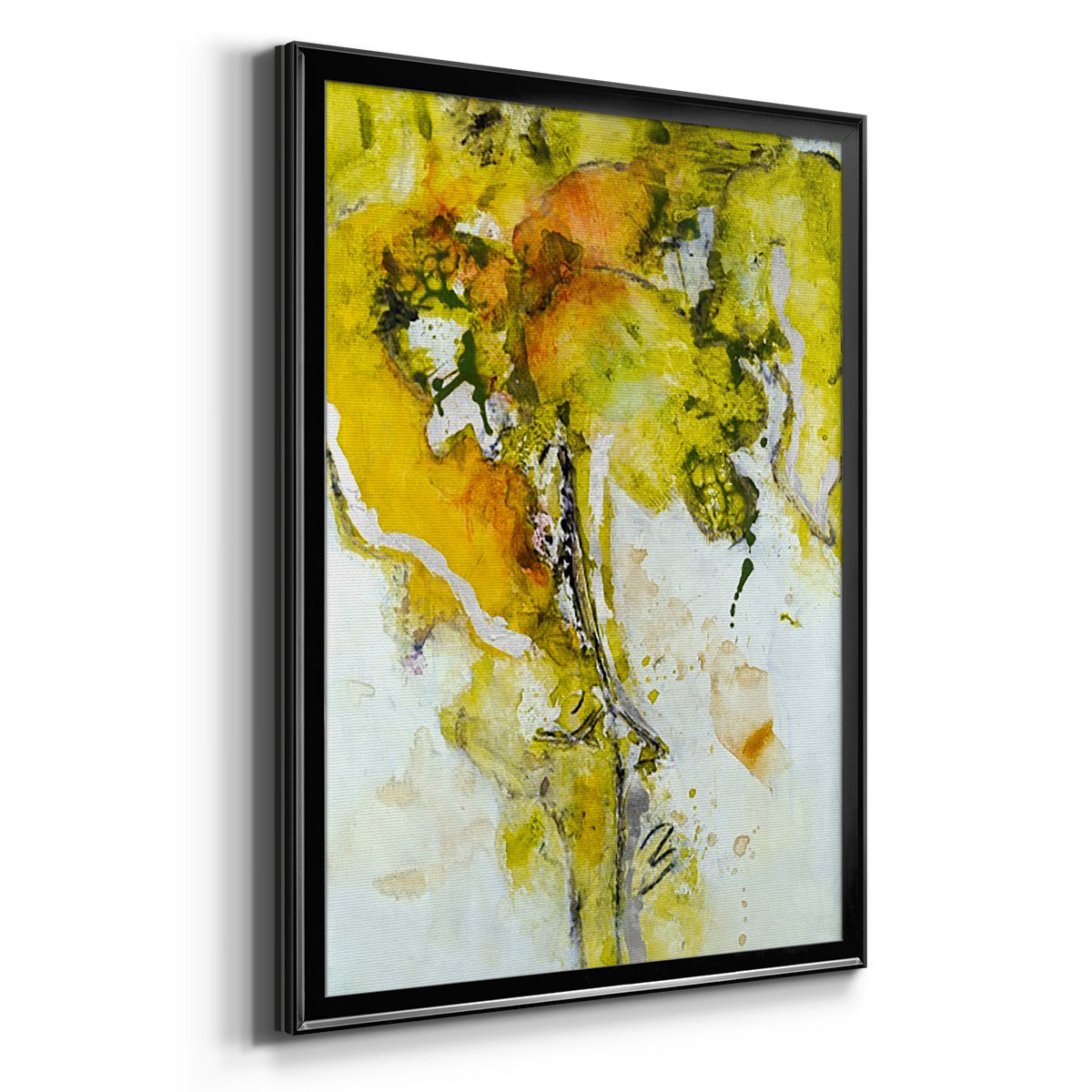 Golden Foliage II - Modern Framed Canvas Print