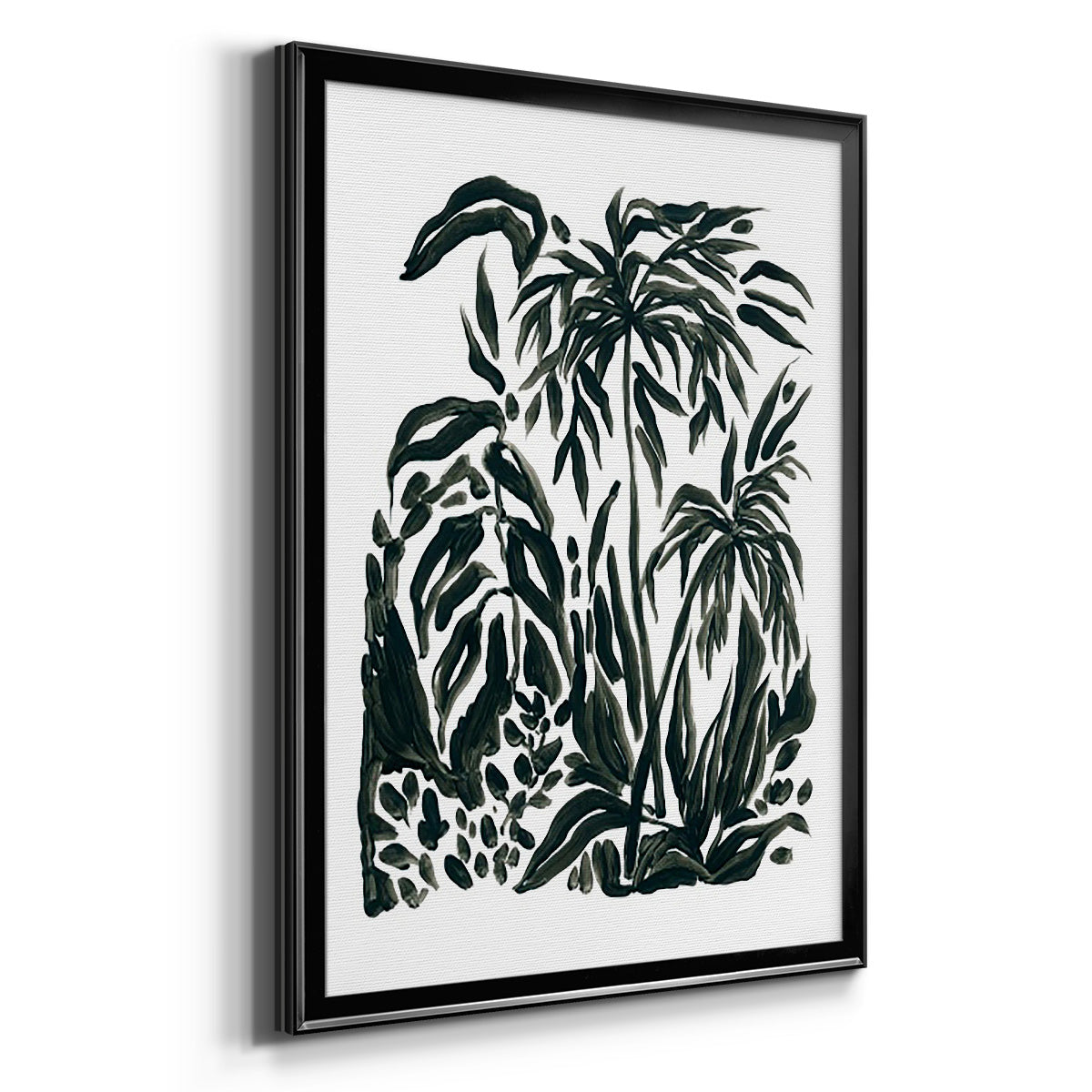 Ink Jungle IV - Modern Framed Canvas Print