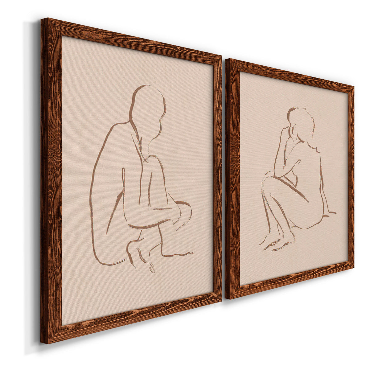 Sketched Pose I - Premium Framed Canvas 2 Piece Set - Ready to Hang