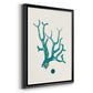 Antique Coastal Coral IX - Modern Framed Canvas Print