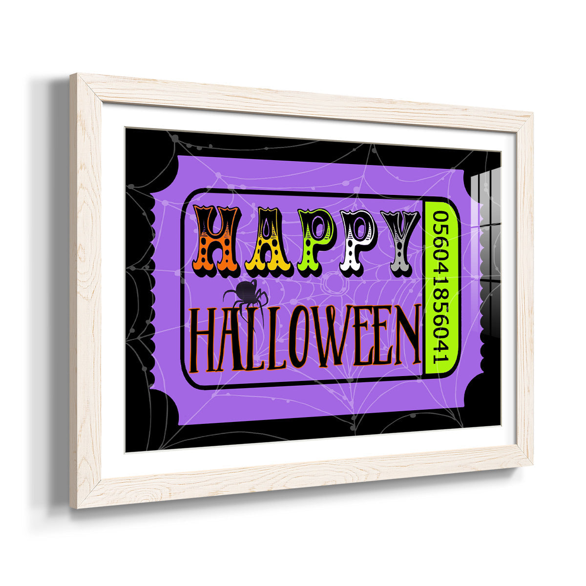 Happy Halloween Ticket - Barnwood Framed Art Print