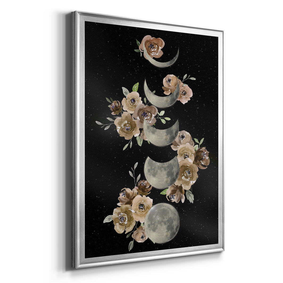 Bohemian Lunar Phases - Modern Framed Canvas Print