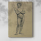 Canvas art print of a standing figure with defined posture and light shading with a soft shadow on a white background.