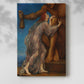 Canvas art print of an allegorical composition with multiple figures and strong contrast with a soft shadow on a white background.