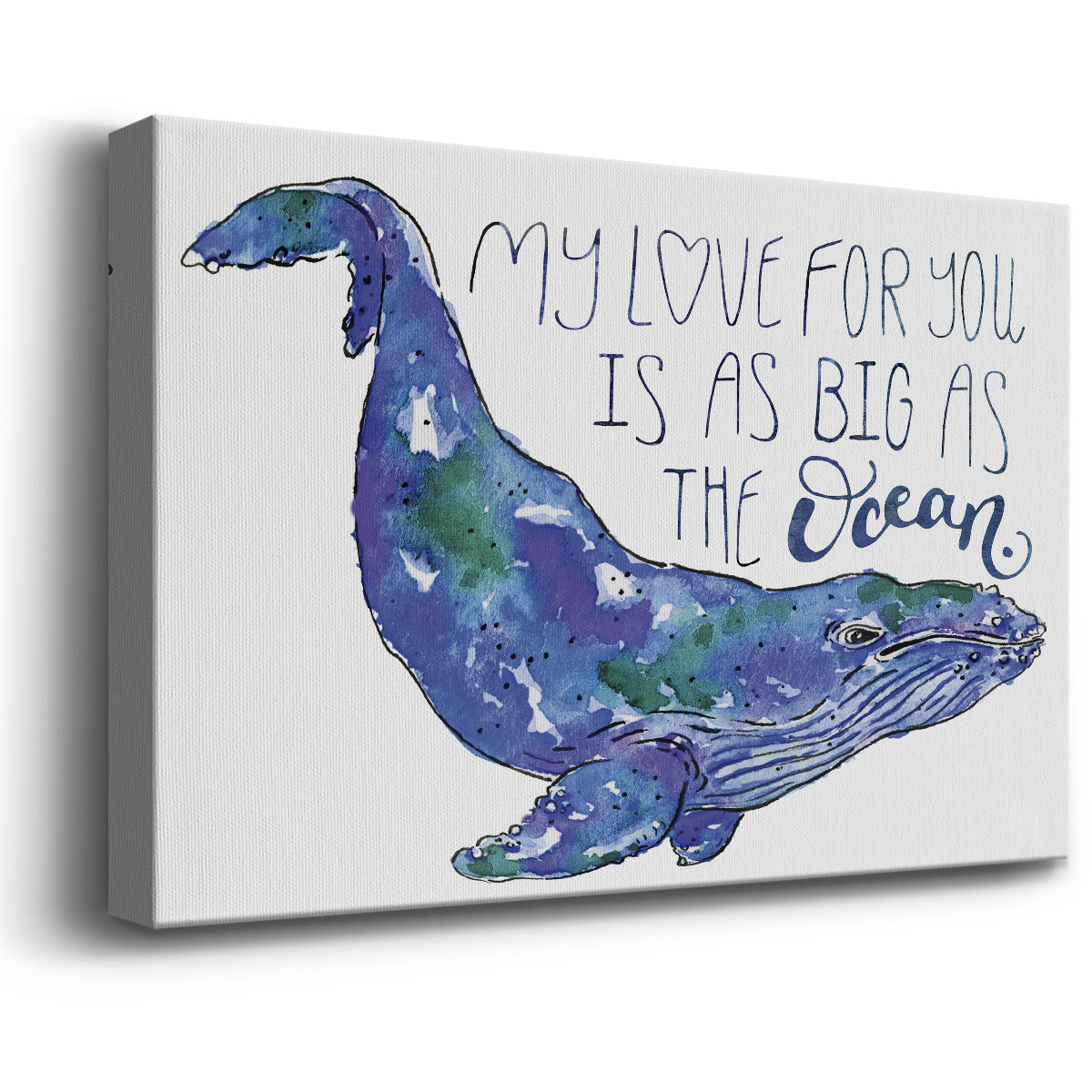 Whale Love II Premium Gallery Wrapped Canvas - Ready to Hang