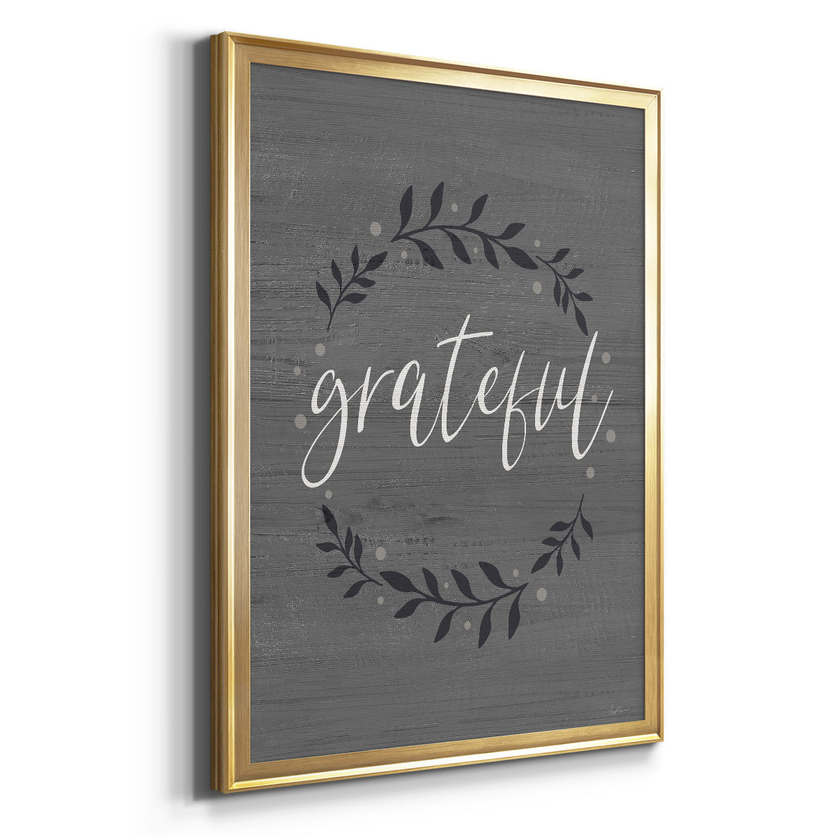Grateful Wreath - Modern Framed Canvas Print