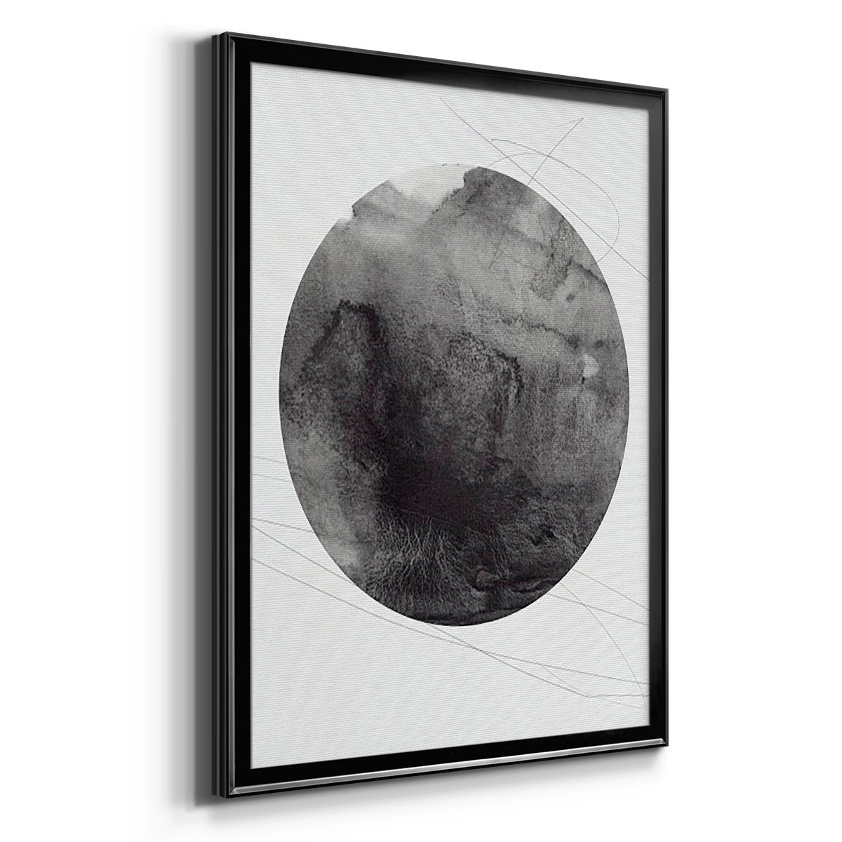 Graphite Moon I - Modern Framed Canvas Print