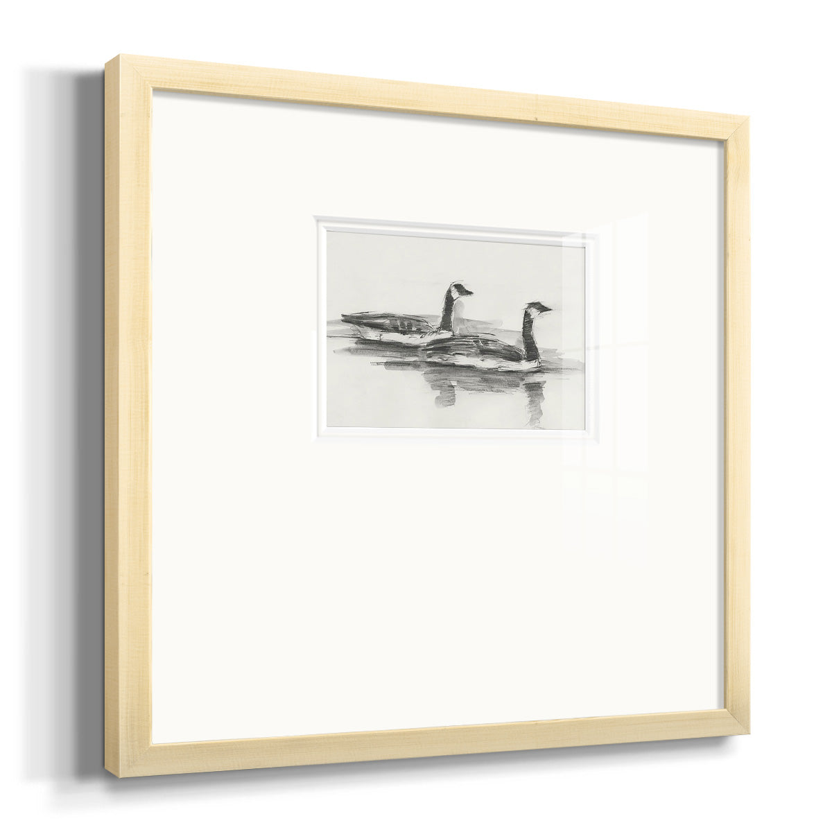 Geese Study I Premium Framed Print Double Matboard