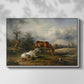 Two Horses on the Pasture, c. 1825 - Floater Framed Canvas Print