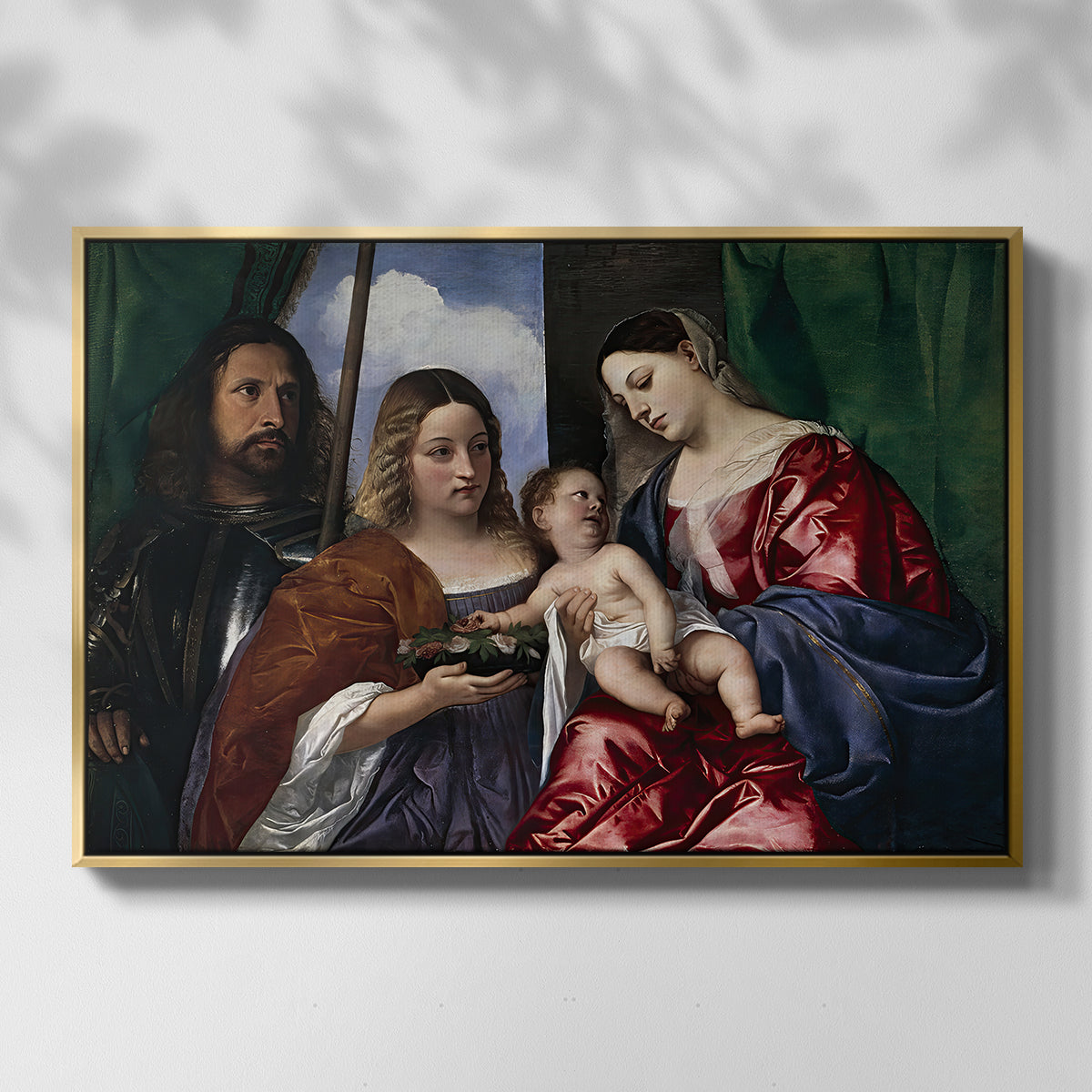 Madonna and Child with Saints Dorothy and George, c. 1516 - Floater Framed Canvas Print