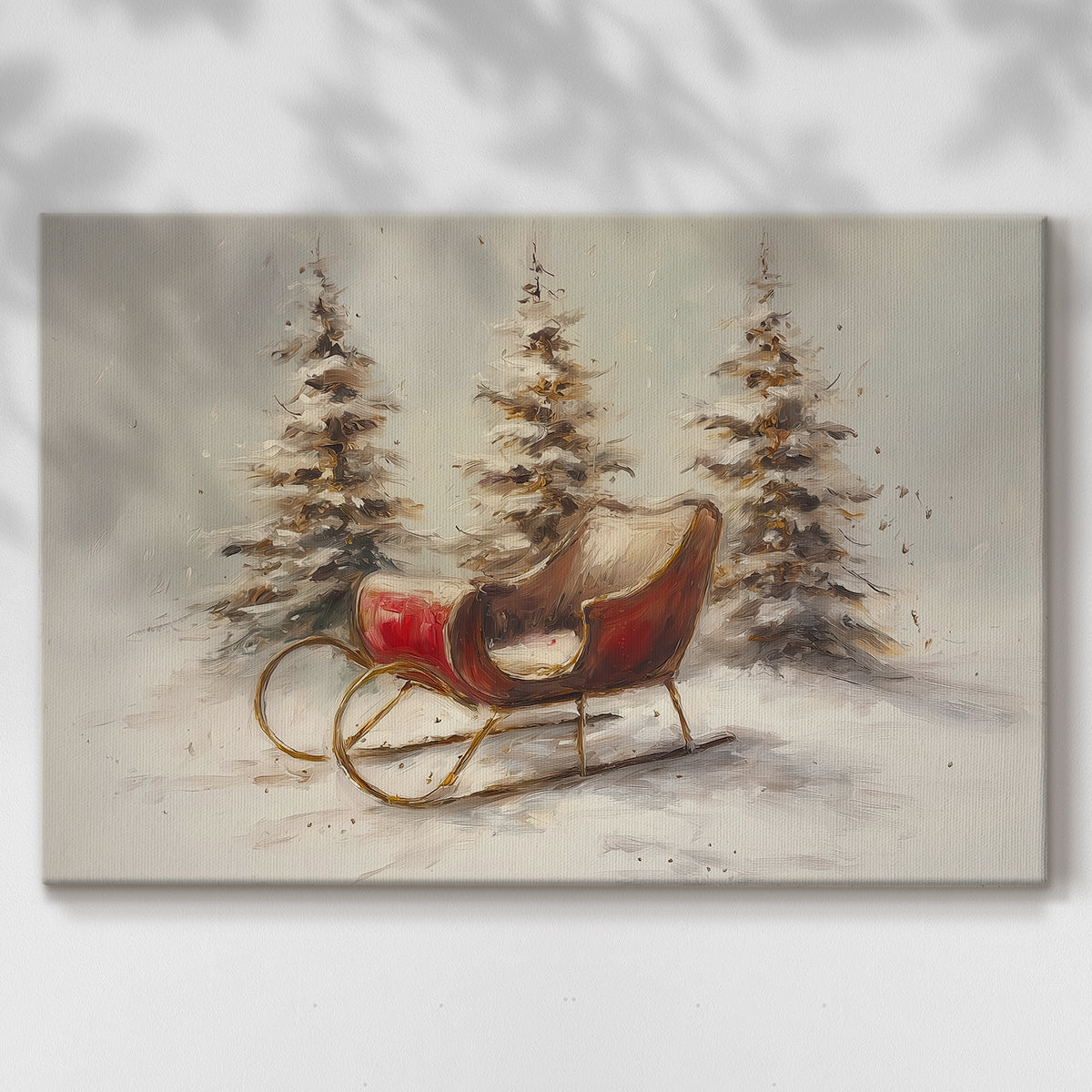 Tinsel-Gold Whisper of Evergreen - Canvas Art Print
