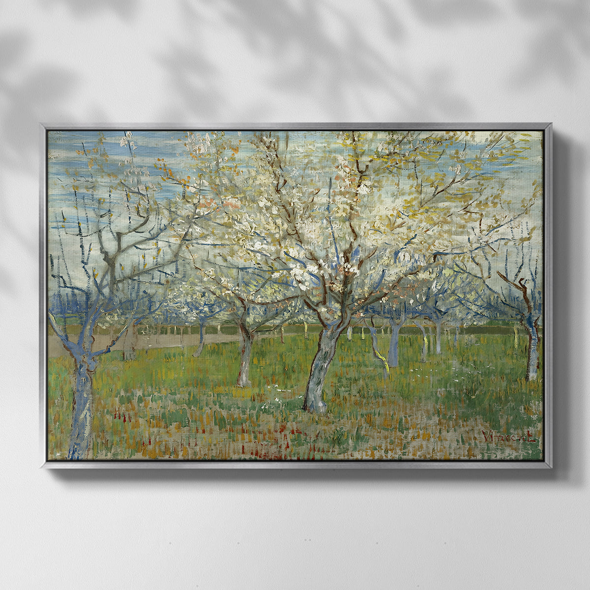 The Pink Orchard, 1888 - Floater Framed Canvas Print