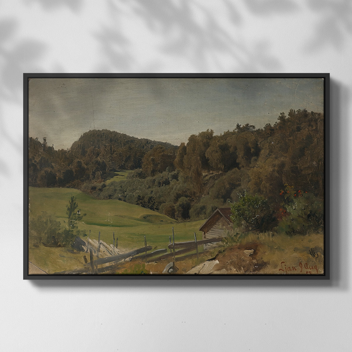 Landscape at Ljan, 1858 - Floater Framed Canvas Print