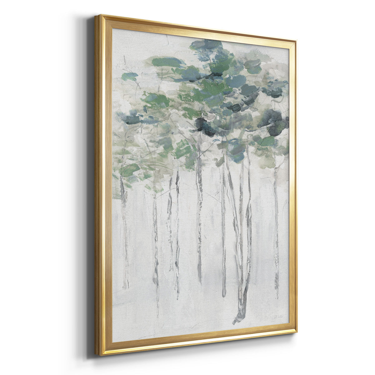 Impasto Tree Line II - Modern Framed Canvas Print