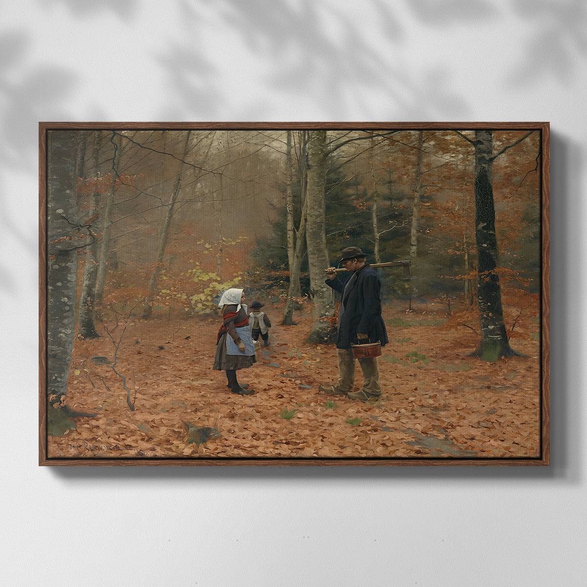 The Woodman and his Children, 1886 - Floater Framed Canvas Print