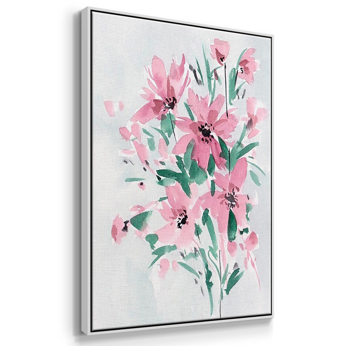 Posy Blooms I - Framed Premium Gallery Wrapped Canvas L Frame 3 Piece Set - Ready to Hang