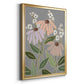 Woodblock Floral I - Modern Framed Canvas Print