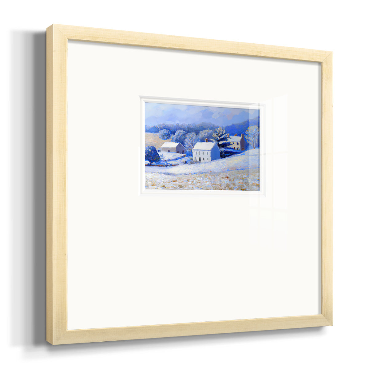 Snow Barn vI Premium Framed Print Double Matboard