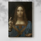 Canvas art print of a composed figure with soft light and calm expression with a soft shadow on a white background.