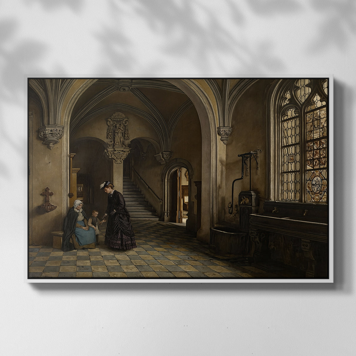 Interior of the Church of Saint Paul in Antwerp, c. 1865-1869 - Floater Framed Canvas Print