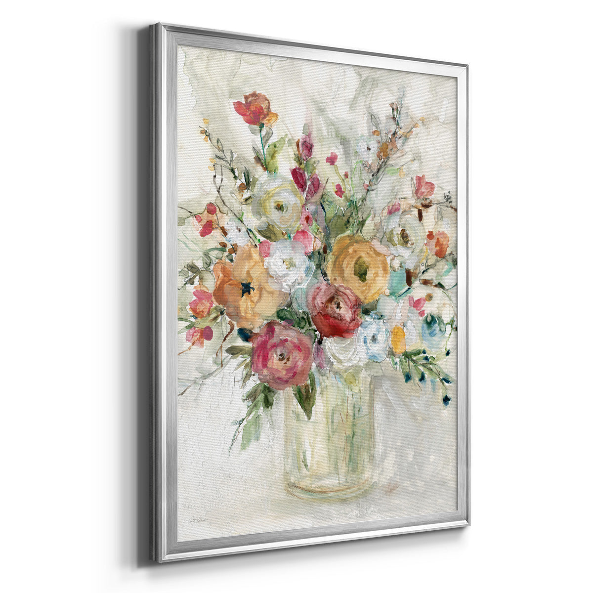 Contemporary Bouquet - Modern Framed Canvas Print