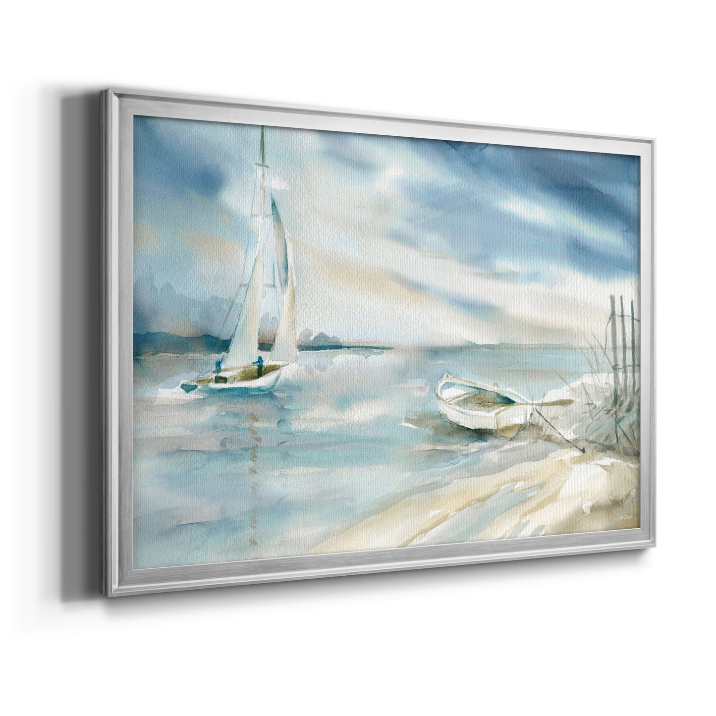 Subtle Sail - Modern Framed Canvas Print