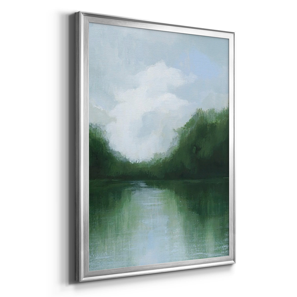 Mossy Reflections II - Modern Framed Canvas Print