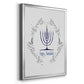 Happy Hanukkah II - Modern Framed Canvas Print