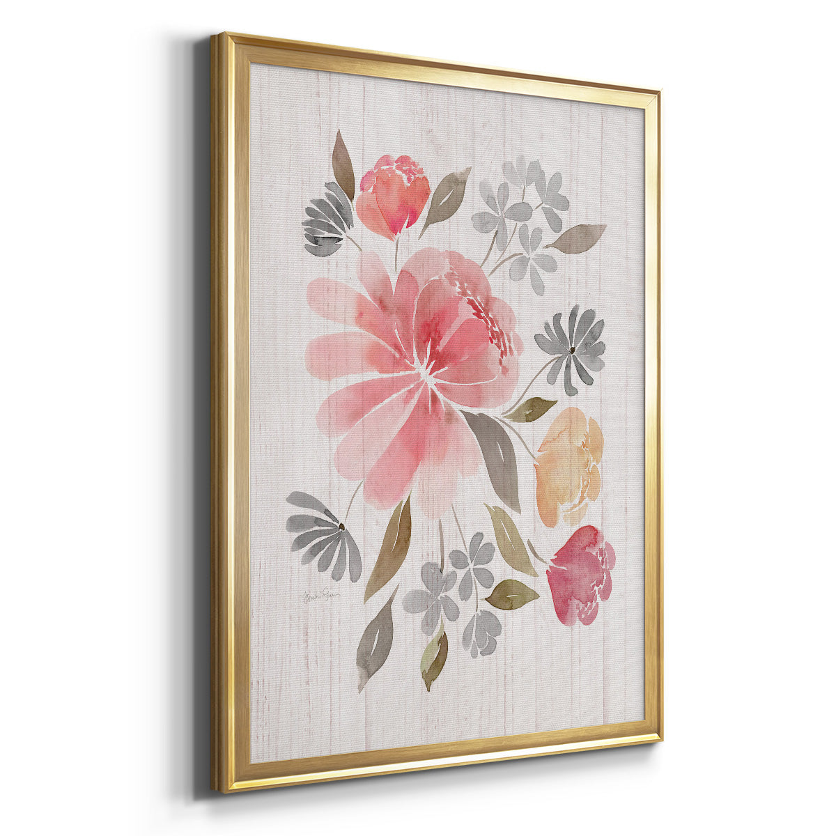 Loose Peonies I - Modern Framed Canvas Print