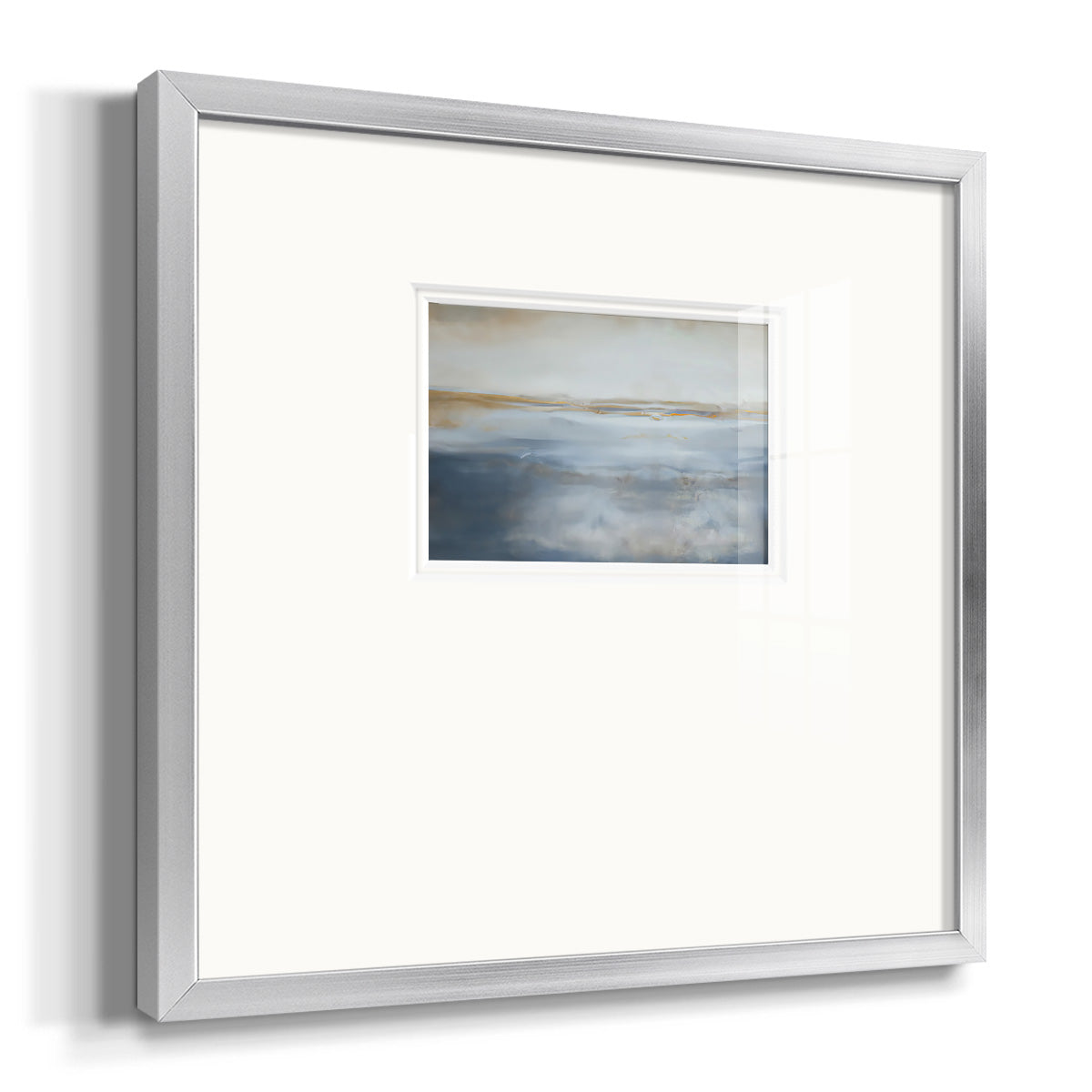 Blue and Gold Abstract II Premium Framed Print Double Matboard