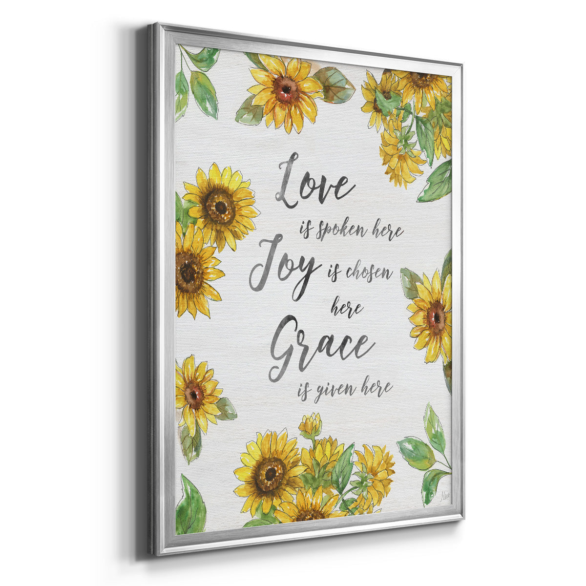 Grace Given Here - Modern Framed Canvas Print