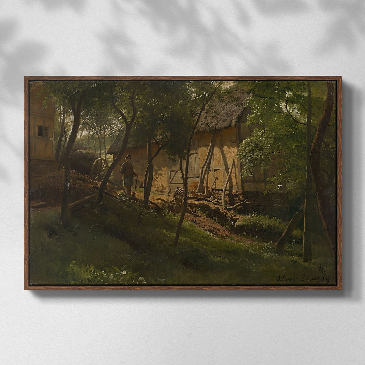 German Farm, 1859 - Floater Framed Canvas Print