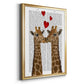 Giraffe Love - Modern Framed Canvas Print