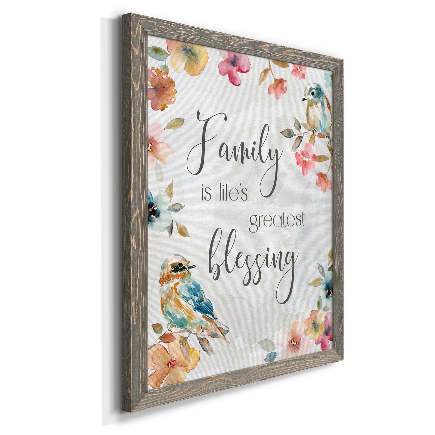 Spring Bird Blessing - Barnwood Framed Canvas Print