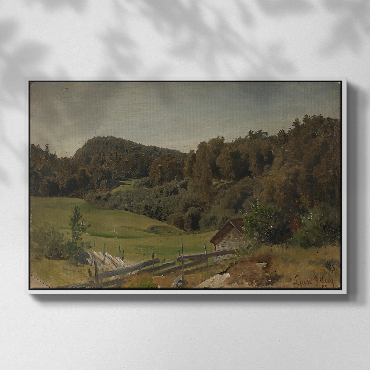 Landscape at Ljan, 1858 - Floater Framed Canvas Print