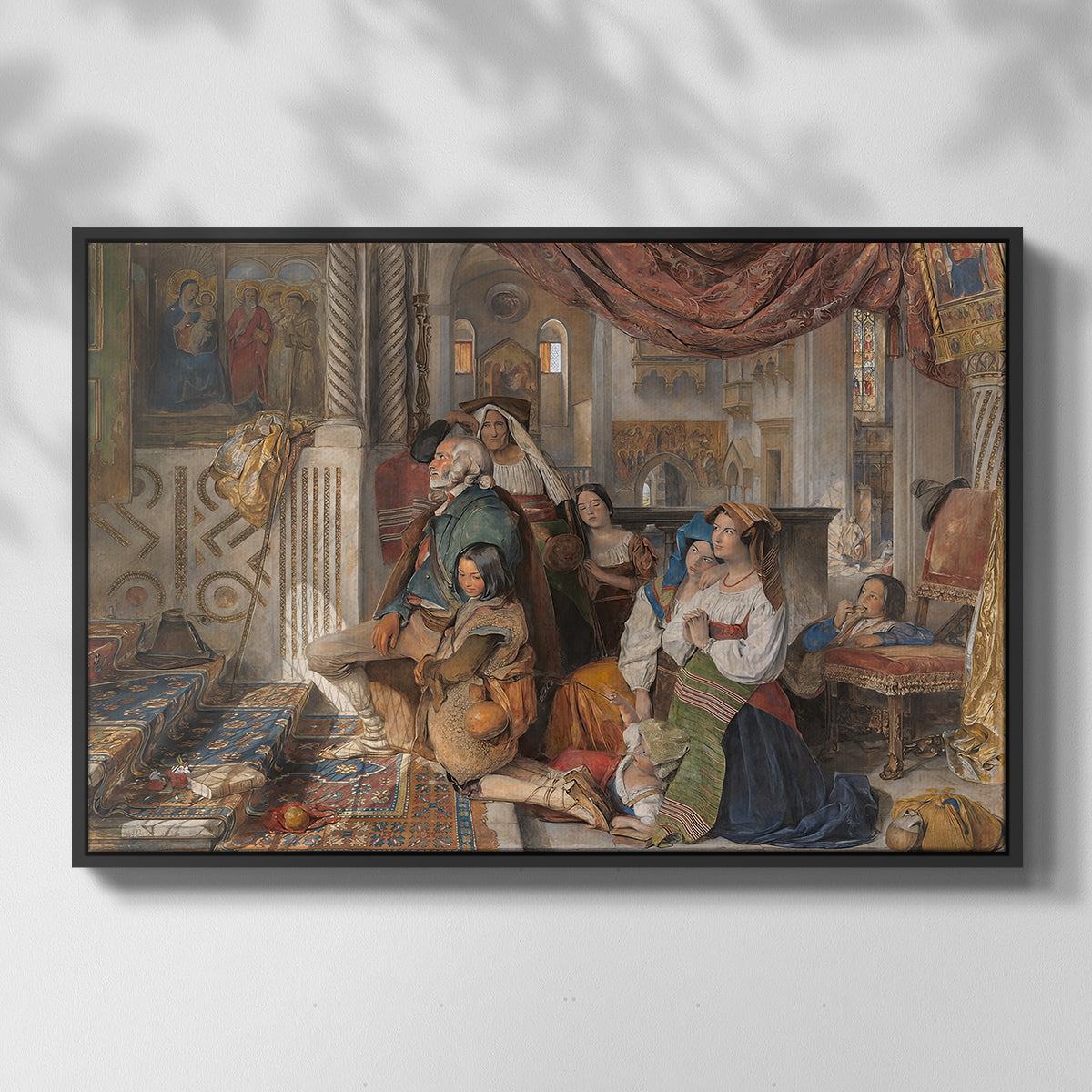 Roman Pilgrims, 1854 - Floater Framed Canvas Print