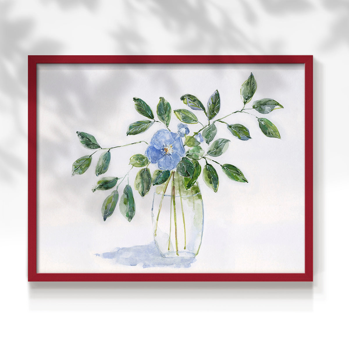 45308,watercolor,painting,flower,blue flower,green leaves,glass vase,nature art,interior decor,botanical art,floral,contemporary art,still life,home decor,tranquil,wall art,visual art,creative,handmade,craft,aesthetic,design,artist,beauty,calming,elegant,traditional,exhibition,soft colors,natural elements,craftsmanship,decor,floral arrangement,artwork,leaf,simplicity,Re-stickable,Plants & Flowers