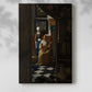 Canvas art print of a quiet domestic scene with figures and gentle illumination with a soft shadow on a white background.