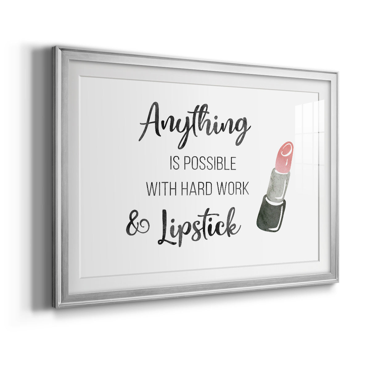 Hard Work and Lipstick - Modern Framed Art Print