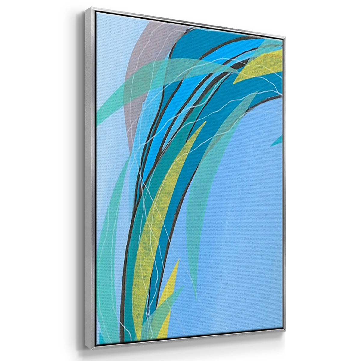 Circulating Flow I - Framed Premium Gallery Wrapped Canvas L Frame 3 Piece Set - Ready to Hang