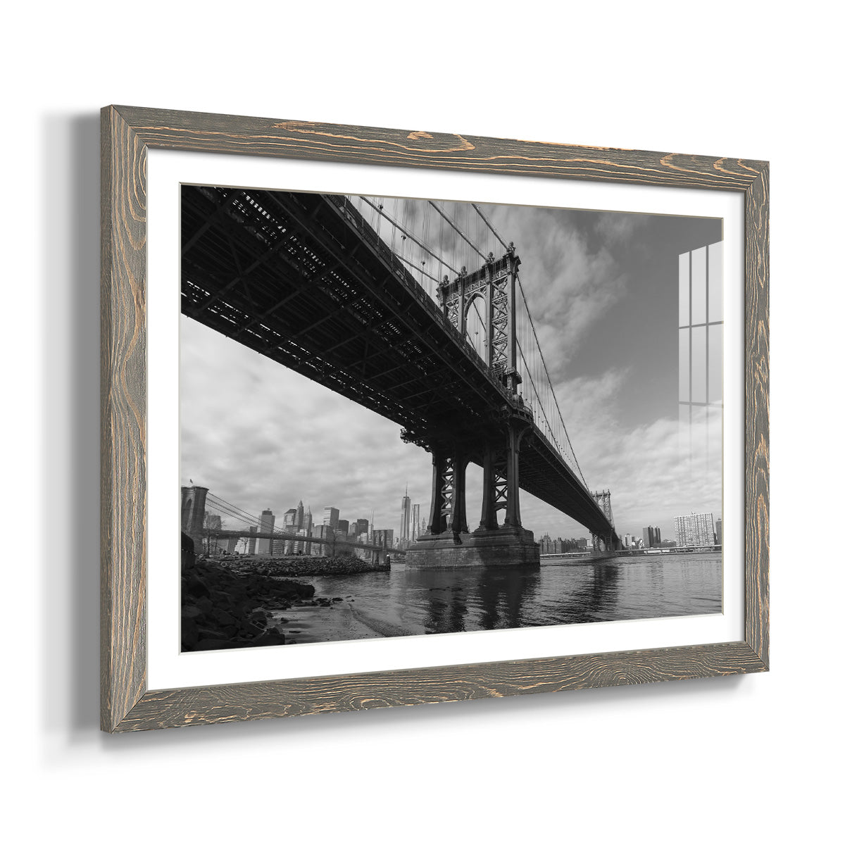Manhattan Bridge - Barnwood Framed Art Print