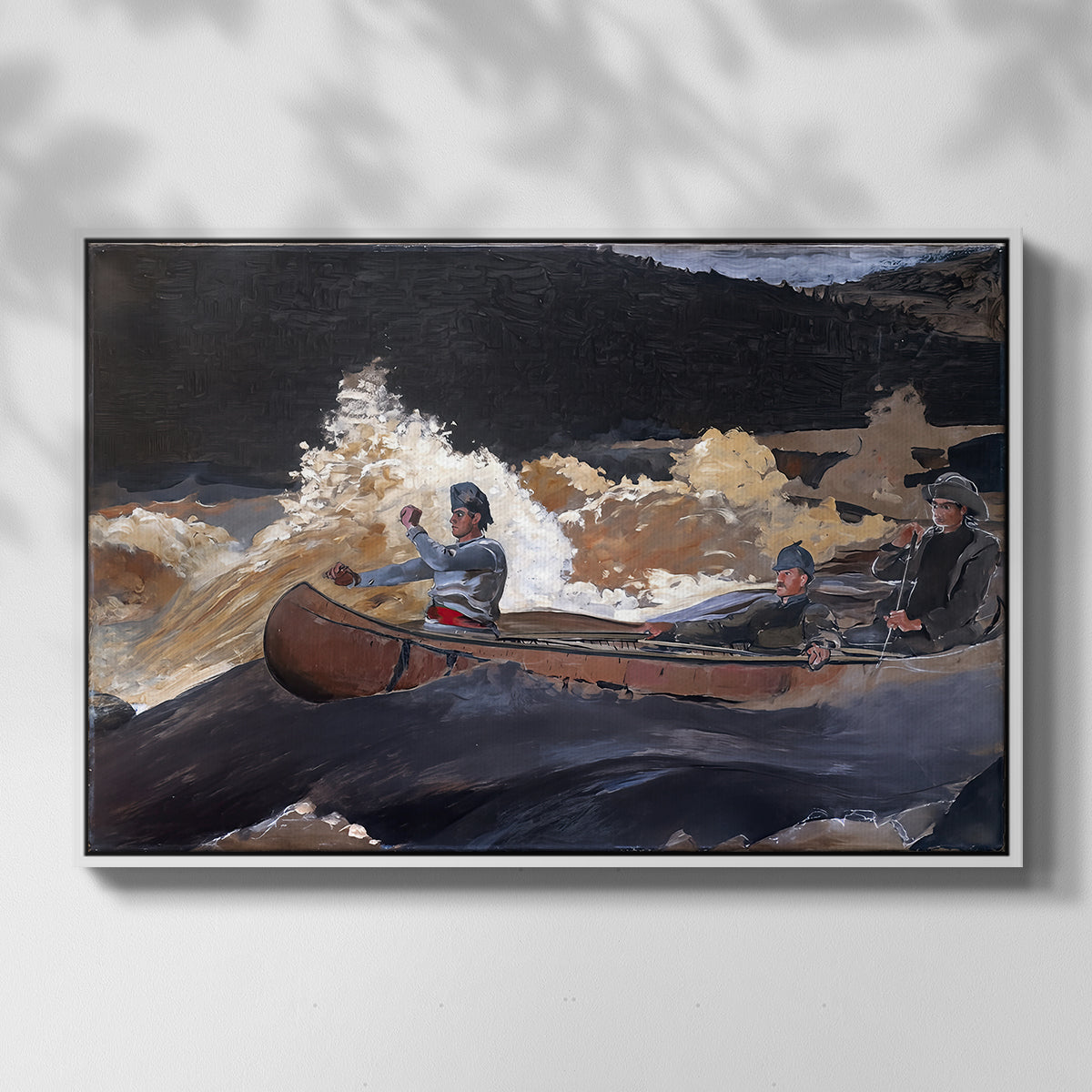 Shooting the Rapids, Saguenay River, 1905-1910 - Floater Framed Canvas Print