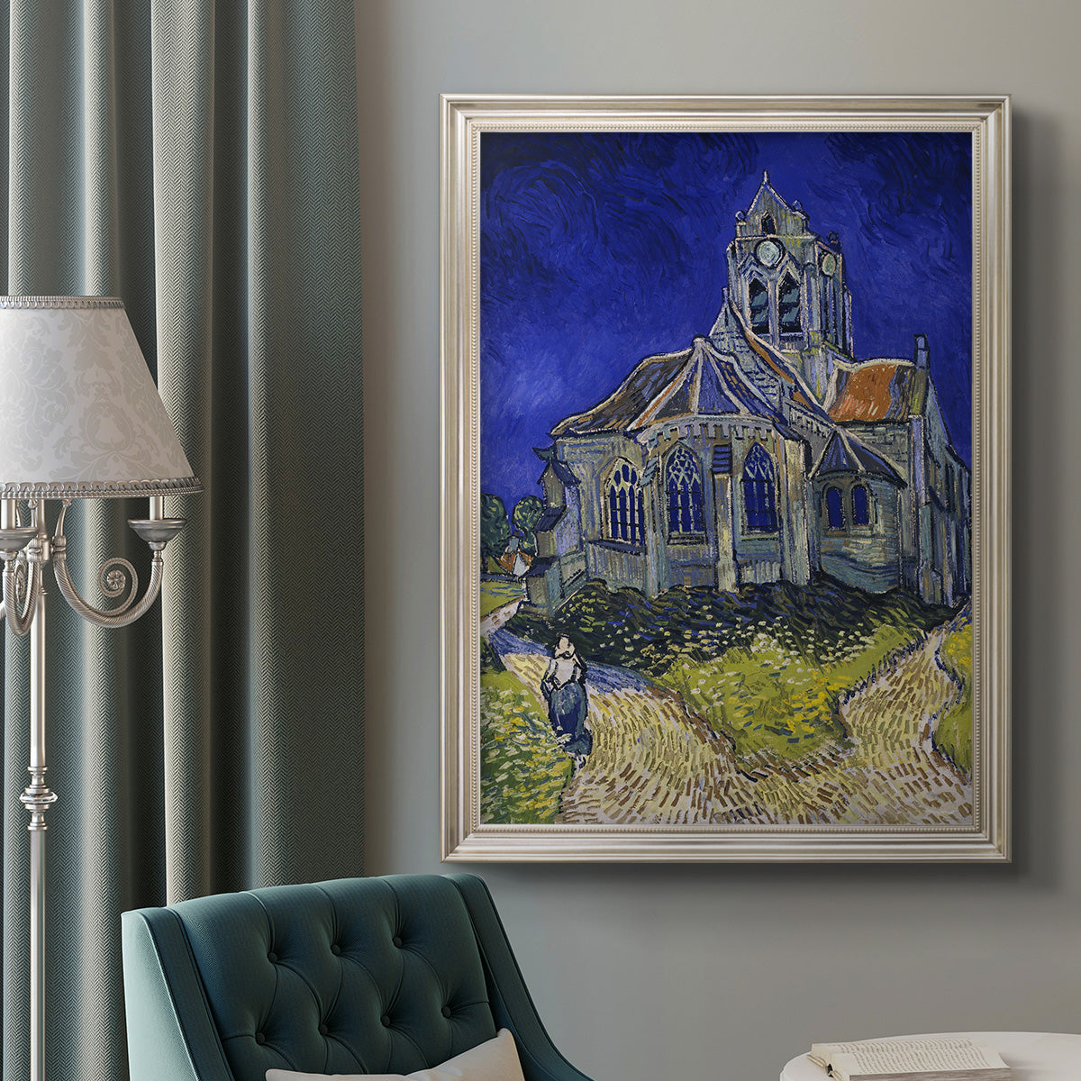 The Church at Auvers - Ornate Framed Canvas Print