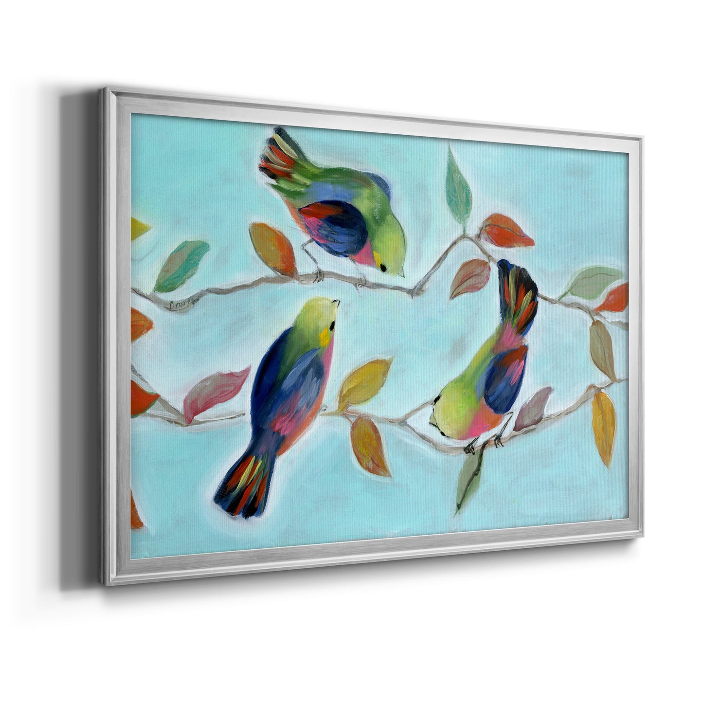 Bitty Birds I - Modern Framed Canvas Print