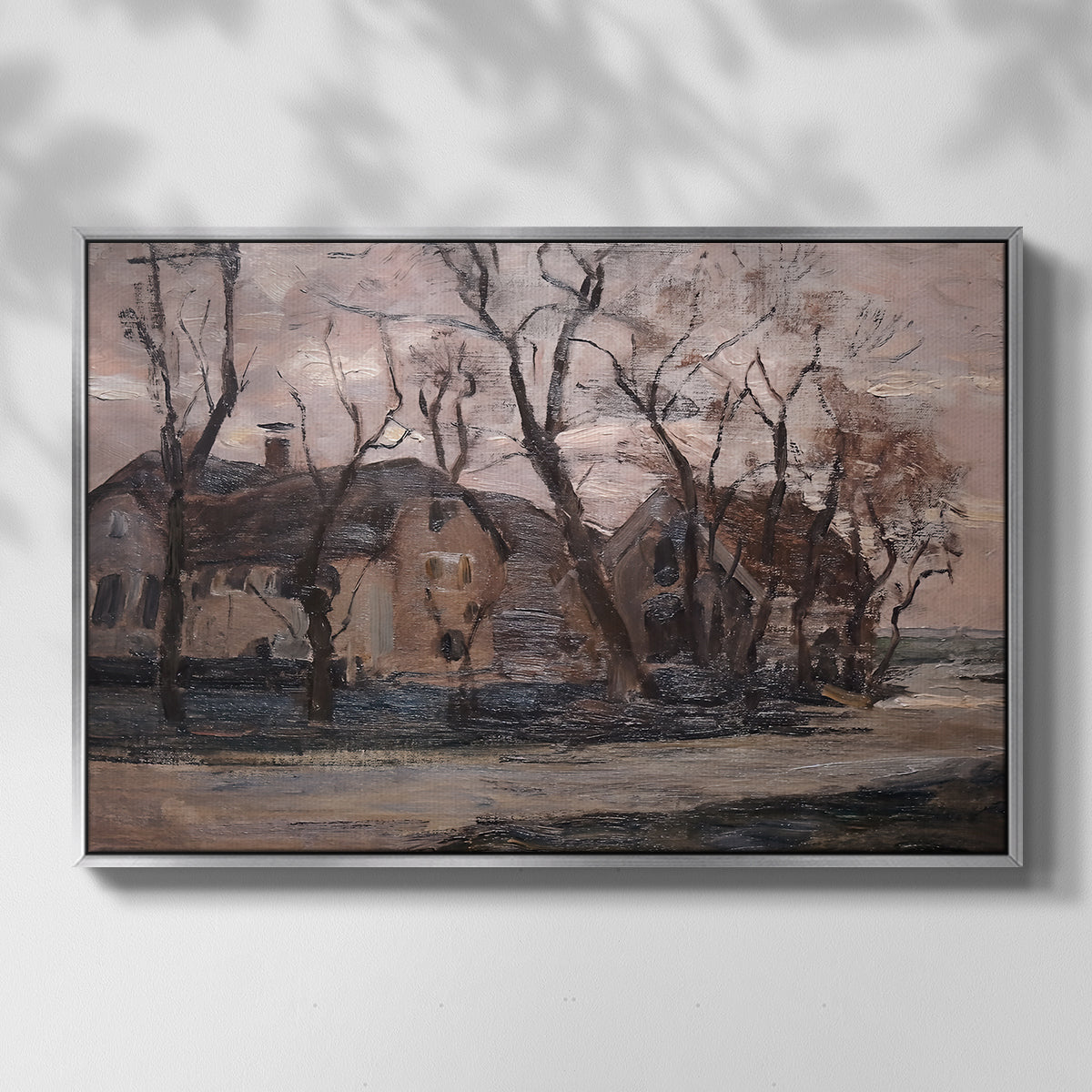 Farm near Duivendrecht in the Evening, c. 1905 - Floater Framed Canvas Print