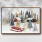 Christmas Chalet Collection A - Framed Gallery Wrapped Canvas in Floating Frame