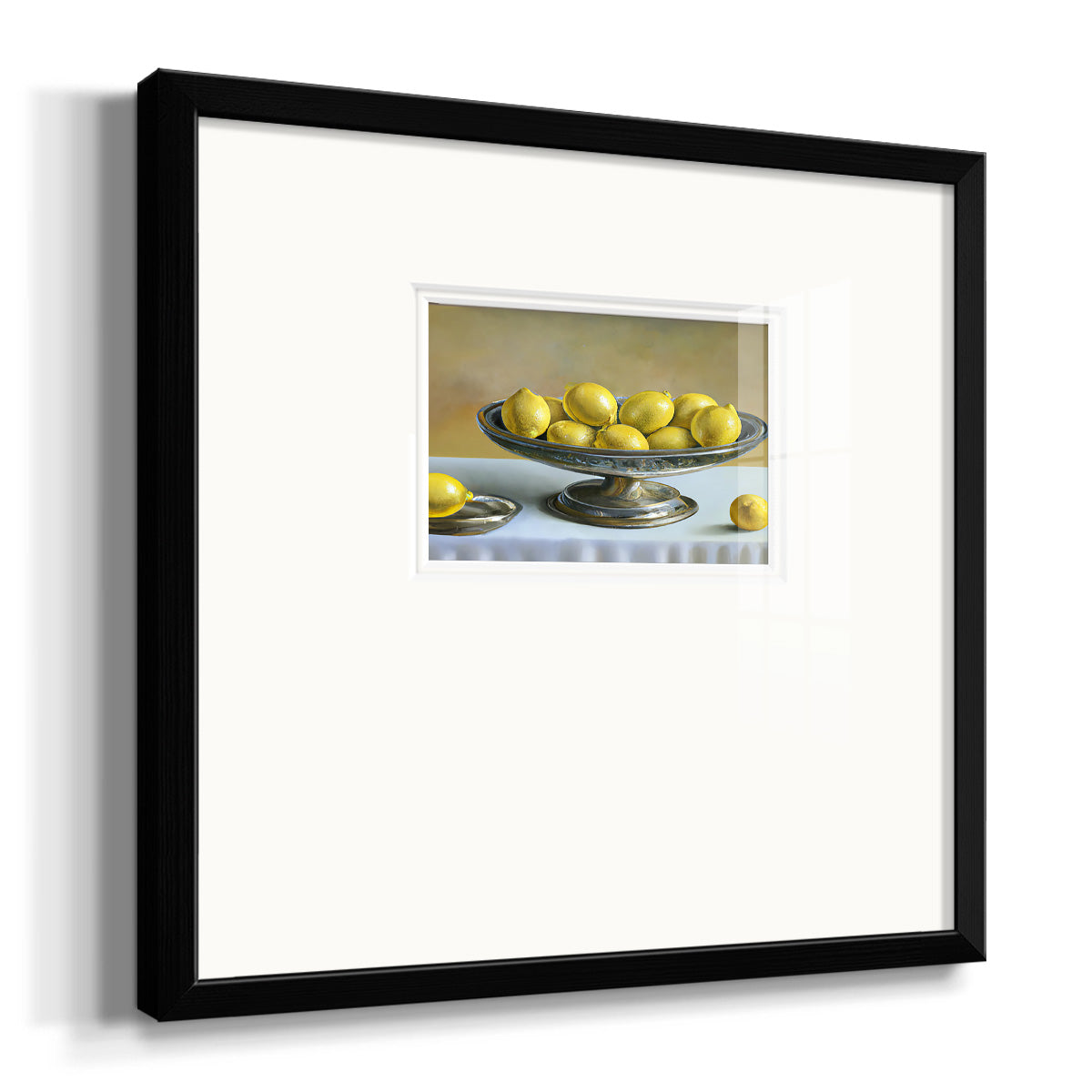 Silver Lemons Premium Framed Print Double Matboard