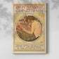 Canvas art print of a vintage advertisement featuring a stylized figure and typography with a soft shadow on a white background.