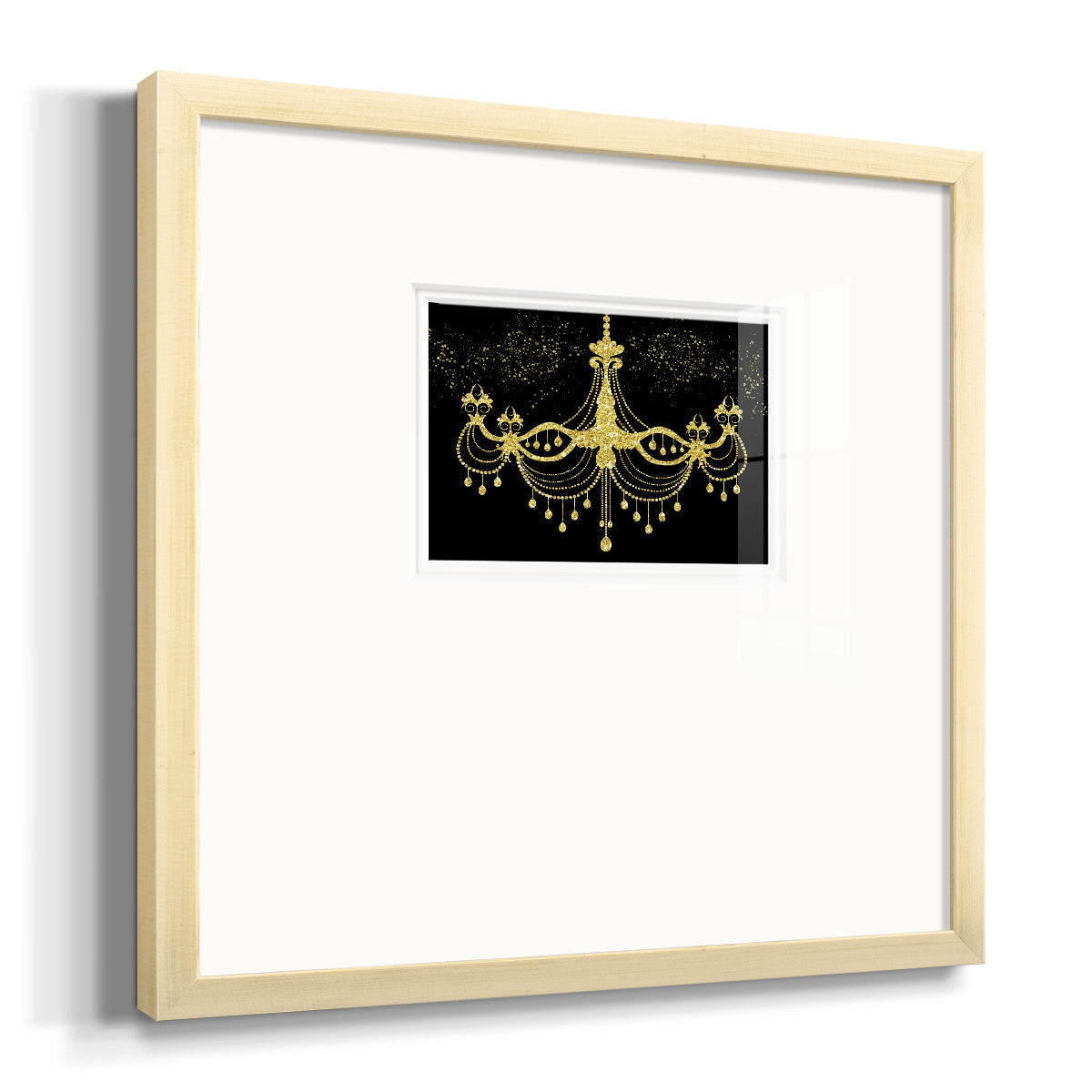 Golden Chandelier Premium Framed Print Double Matboard