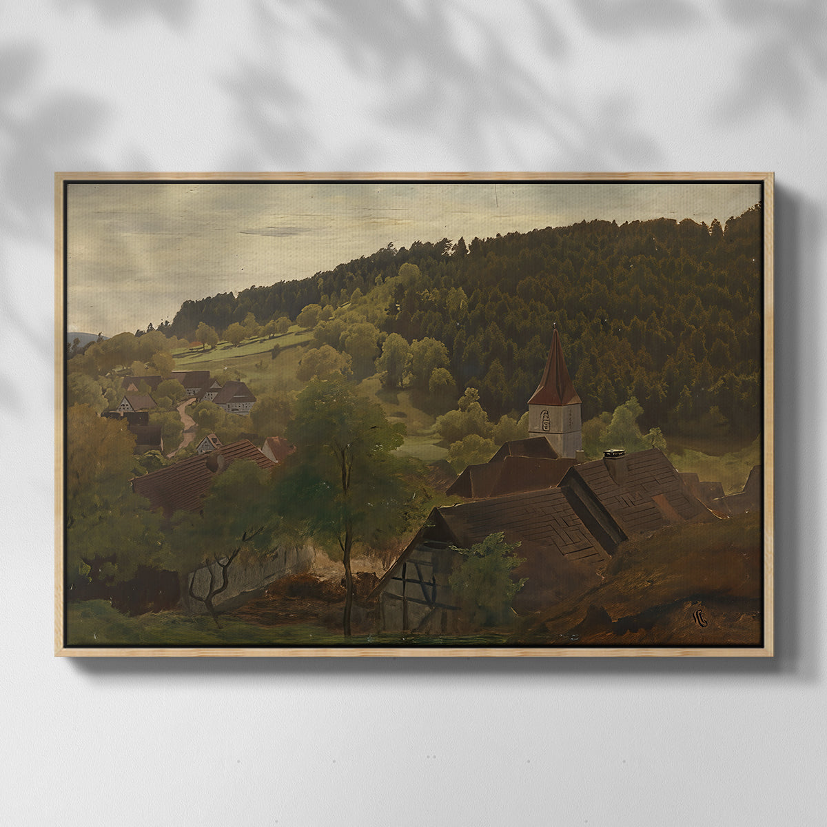 Landscape from Ebersteinburg in Baden, 1876 - Floater Framed Canvas Print